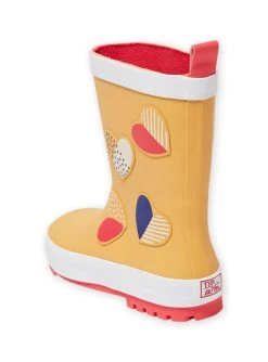 Bottes De Pluie Jaunes à Motifs Cœurs Fantaisie Enfant Fille -Dpam 21XK3511D0C 400 3