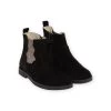 Boots Noires En Cuir Détails Paillettes Enfant Fille -Dpam 21XK3576D0D 090 1