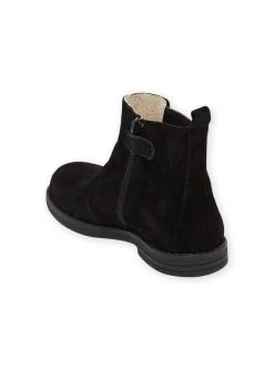Boots Noires En Cuir Détails Paillettes Enfant Fille -Dpam 21XK3576D0D 090 3