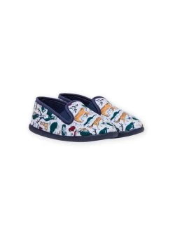 Chaussons Gris Chiné Motif Animaux Enfant Garçon