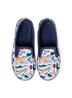 Chaussons Gris Chiné Motif Animaux Enfant Garçon -Dpam 21XK3622D0B 943 4
