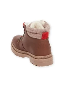 Boots Cuir Fourrées Marrons à Lacets Enfant Garçon -Dpam 21XK3681D0D 802 3