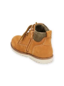 Boots Cuir Camel à Lacets Enfant Garçon -Dpam 21XK3682D0D 804 3