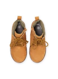 Boots Cuir Camel à Lacets Enfant Garçon -Dpam 21XK3682D0D 804 4