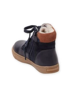 Bottes Bleu Marine Fourrées à Lacets Enfant Garçon -Dpam 21XK3682D3F 070 4