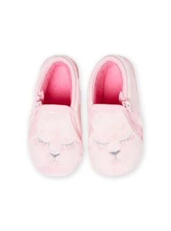 Chaussons Rose Clair En Fausse Fourrure Motifs Chat Bébé Fille -Dpam 21XK3722D0A 321 4
