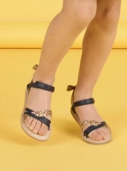 Sandales Bleu Marine à Paillettes Enfant Fille