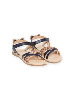 Sandales Bleu Marine à Paillettes Enfant Fille -Dpam 22KK3544D0E 070 3