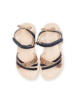 Sandales Bleu Marine à Paillettes Enfant Fille -Dpam 22KK3544D0E 070 6