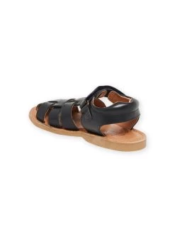Sandales En Cuir Bleu Marine Enfant Garçon -Dpam 22KK3646D0E 070 3