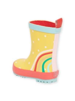 Bottes De Pluie Jaunes à Motif Arc-en-ciel Bébé Fille -Dpam 22KK3761D0C 010 3