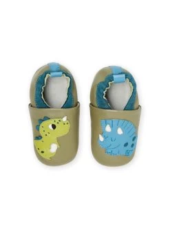 Chaussons Kaki à Motifs Dinosaures Bébé Garcon -Dpam 22KK3824D3S 604 4