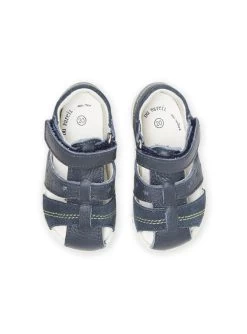 Sandales En Cuir Bleu Marine Bébé Garçon -Dpam 22KK3845D0E 070 4