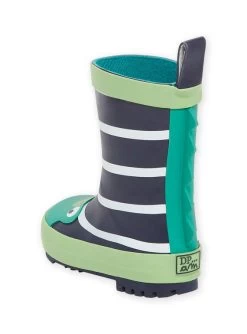 Bottes De Pluie Bleu Marine à Motif Grenouille Bébé Garçon -Dpam 22KK3862D0C 070 3
