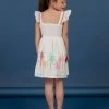 Robe écrue à Motifs Palmiers Enfant Fille -Dpam 22S901V1ROB 001 2