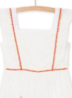 Robe écrue à Motifs Palmiers Enfant Fille -Dpam 22S901V1ROB 001 3