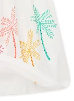 Robe écrue à Motifs Palmiers Enfant Fille -Dpam 22S901V1ROB 001 4