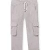 Pantalon Gris De Lin Enfant Garçon -Dpam 22S902T2BER J907 1