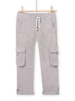 Pantalon Gris De Lin Enfant Garçon