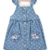 Robe Denim à Imprimé Coeur Et Poches Bébé Fille -Dpam 22SG09N1ROB P270 1