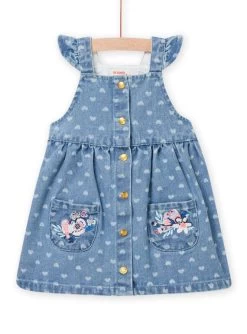 Robe Denim à Imprimé Coeur Et Poches Bébé Fille