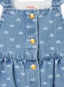 Robe Denim à Imprimé Coeur Et Poches Bébé Fille -Dpam 22SG09N1ROB P270 3