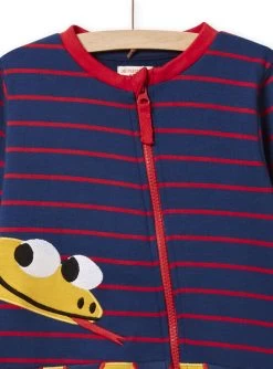 Surpyjama Bleu Marine à Rayures Et Motif Serpent Enfant Garçon -Dpam 22SH12E1D4F 070 3