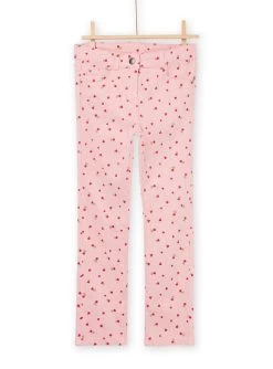 Pantalon En Toile à Imprimé Rose