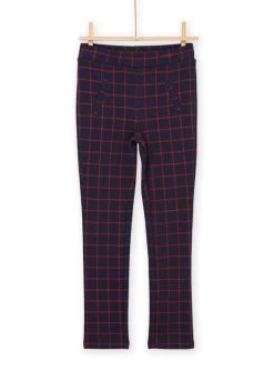Pantalon Souple à Carreaux Bleu Et Rouge