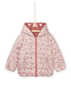 Doudoune à Capuche Réversible Face Unie Et Face Imprimé Fleuri -Dpam 22W901F3D3E D321 1 1