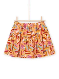 Jupe Fluide à Volants à Imprimé Feuille -Dpam 22W901N1JUP B107 6