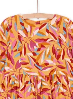 Robe Fluide à Volants Et Imprimé Feuille Multicolore -Dpam 22W901N1ROB B107 4