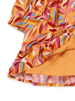 Robe Fluide à Volants Et Imprimé Feuille Multicolore -Dpam 22W901N1ROB B107 5