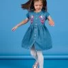 Robe En Jean à Manches Courtes à Animation Perroquets -Dpam 22W901O1ROB P274 1