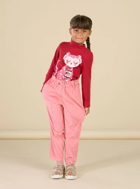 Pantalon Paperbag Rose En Velours Côtelé 3 Pantalon Paperbag Rose En Velours Côtelé