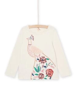 T-shirt à Manches Longues à Imprimé Paon