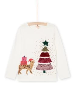 T-shirt De Noël Blanc -Dpam 22W901V1TML 001 4