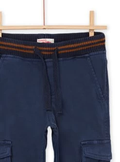 Pantalon En Toile Uni Bleu -Dpam 22W902B3PAN C202 4