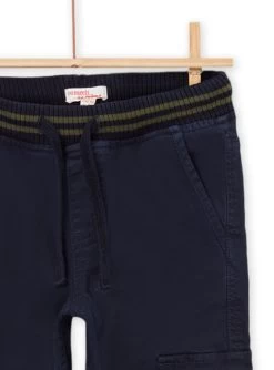 Pantalon Uni En Toile Bleu Marine -Dpam 22W902B6PAN 705 4