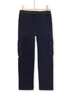 Pantalon Uni En Toile Bleu Marine -Dpam 22W902B6PAN 705 5