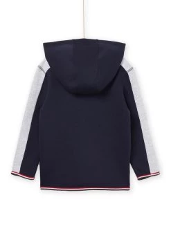 Veste De Jogging à Capuche Bleu Et Gris Chiné -Dpam 22W902D3JGH 705 4