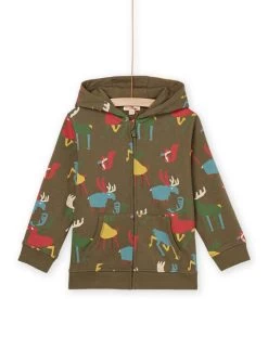 Sweat à Capuche à Imprimé élan