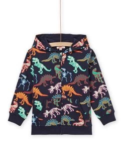 Sweat à Capuche à Imprimé Dinosaures