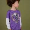 T-shirt Manches Longues Motif Squelette Violet -Dpam 22W902L1TML 708 1
