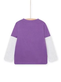 T-shirt Manches Longues Motif Squelette Violet -Dpam 22W902L1TML 708 5