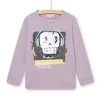 Sweat à Manches Longues Animation Tête De Mort En Sequins Magiques Violet -Dpam 22W902L2TML 320 1