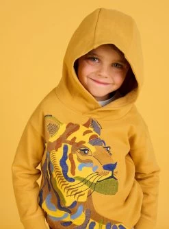 Sweat à Capuche Et Broderie Tigre