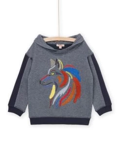 Sweat Col Châle à Imprimé Loup -Dpam 22W902O1SWE 705 1 1