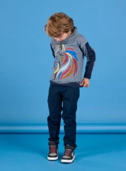 Sweat Col Châle à Imprimé Loup