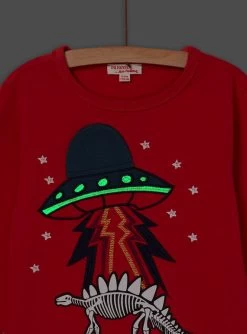 T-shirt Manches Longues Motif Vaisseau Spatial -Dpam 22W902P4TML E405 3